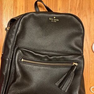 Kate Spade Black Leather Backpack